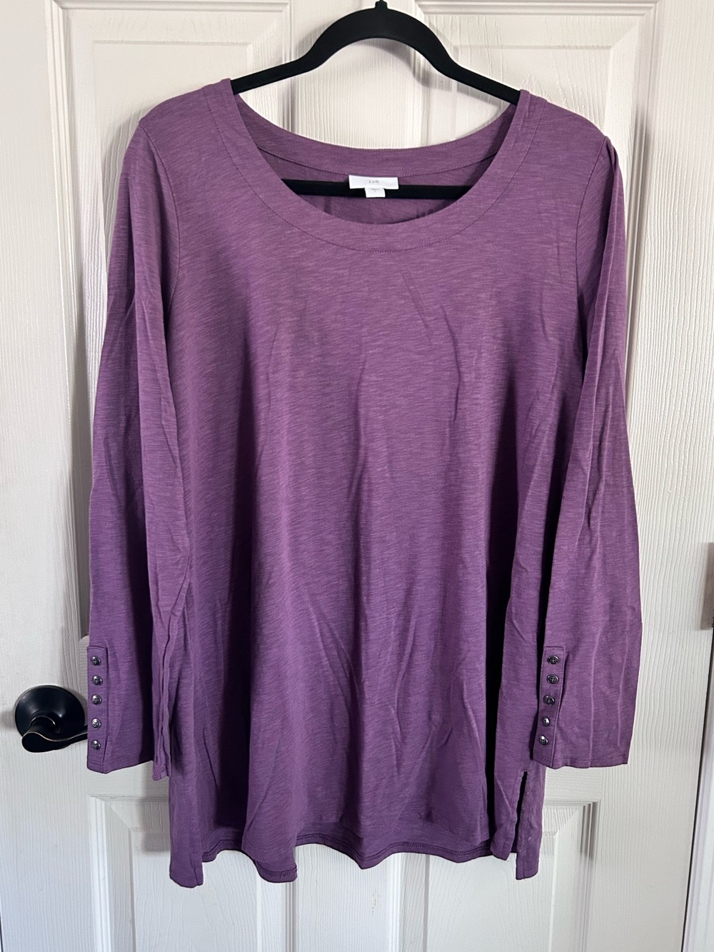 J. Jill Long Sleeve Purple Shirt Button Detail Sz Large Casual Everyday